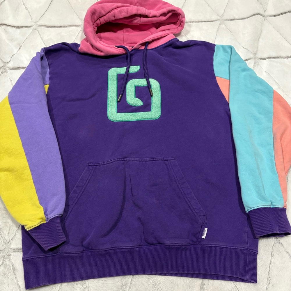 Karl Jacobs Original Hoodie Mens X-Large Multi Color Block Patch Sweatshirt 2021